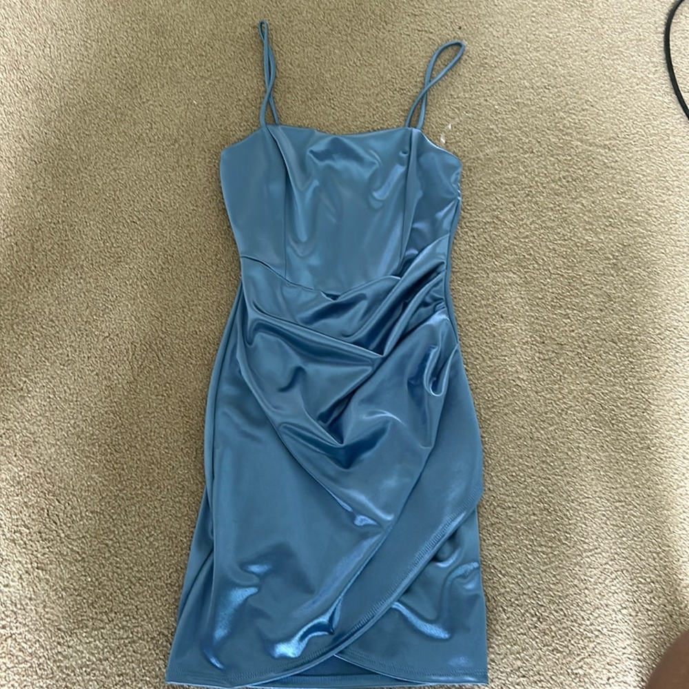 WINDSOR Wrapped in Stylish mini Dress Blue - Picture 1 of 2